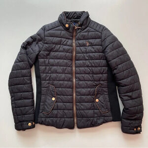 US Polo Assn Black Full Zip Vintage Puffer Jacket Size Small